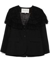 Sea - Chaqueta a rayas diplomáticas y ribete de encaje - Lyst