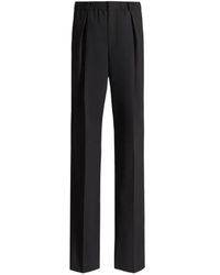 Balmain - Wool Trousers With Elasticated Waist - Lyst