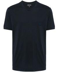 Giorgio Armani - Rubberised-logo Cotton T-shirt - Lyst