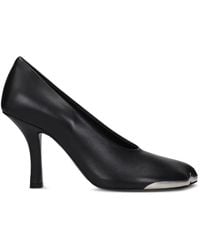 Burberry - Metal-Toe Leather Pumps - Lyst