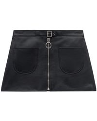 Courreges - Zip-up Leather Miniskirt - Lyst