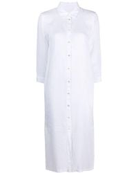 120% Lino - Robe-chemise longue en lin - Lyst