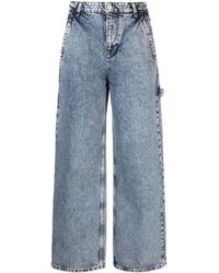 Moschino Jeans - Hoch sitzende Straight-Leg-Jeans - Lyst