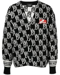 we11done - Monogram V-Neck Cardigan - Lyst