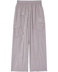 Ganni - Check-Print Cargo Pants - Lyst