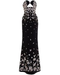 Saiid Kobeisy - Strapless Embroidered Crepe Maxi Dress - Lyst