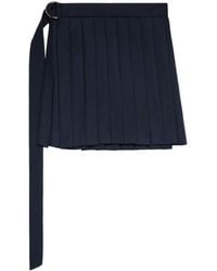 Ami Paris - Pleated Virgin Wool Miniskirt - Lyst