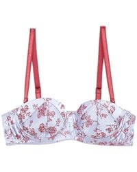 Fleur du Mal - Rose-Jacquard Balconette Bra - Lyst