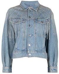 Mother - Chaqueta Vaquera Fly Away Con Flecos De Cristales - Lyst