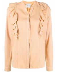 forte_forte - Blouse Volantée À Col V - Lyst
