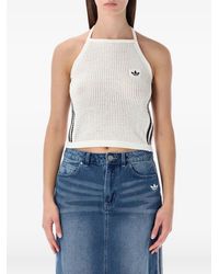 adidas - Crochet Stripe-Detail Top - Lyst