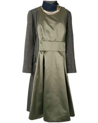 Sacai Pearl Detail Coat - Green