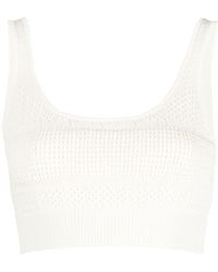 FRAME - Crochet-knit Cropped Top - Lyst