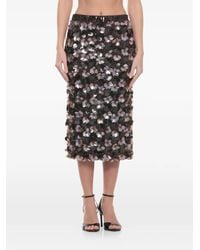 P.A.R.O.S.H. - Jupe À Fleurs En Sequins - Lyst