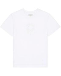 Givenchy - T-Shirt Aus Baumwolle Mit Monogramm 72, Spitze Und Fransen - Lyst