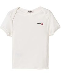 Miu Miu - X Petit Bateau T-Shirt En Jersey - Lyst