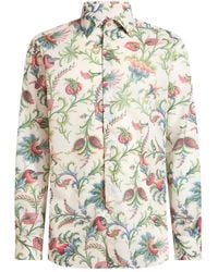 Etro - Katoenen Overhemd Met Bloemenprint - Lyst