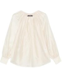 KARL LAGERFELD - Gathered Long-Sleeve Blouse - Lyst