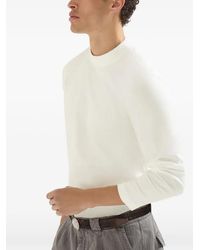 Brunello Cucinelli - Cotton Jersey Long Sleeve Mock Neck T-Shirt - Lyst