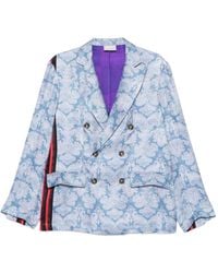 Pierre Louis Mascia - Stripe-Detail Paisley-Print Jacket - Lyst