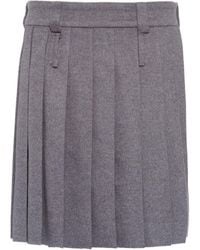 Miu Miu - Pleated Wool-velour Skirt - Lyst
