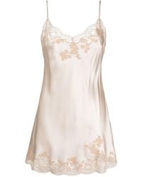 Carine Gilson - Embroidered-lace Silk-satin Slip Dress - Lyst