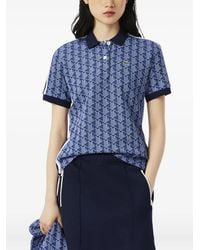 Lacoste - Monogram-Jacquard Polo Shirt - Lyst