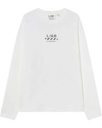 LAB C.O. OFF WHITE - T-Shirt À Manches Longues Diagonal - Lyst