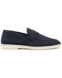 SCAROSSO - Luciano Suède Penny Loafers - Lyst