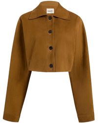 KHAITE - Sue Suede Cropped Jacket - Lyst