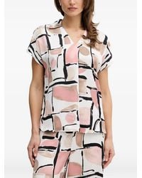 Joseph Ribkoff - Abstract-Print Short-Sleeve Top - Lyst