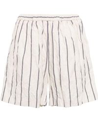 Forme D'expression - Crinkled Striped Shorts - Lyst