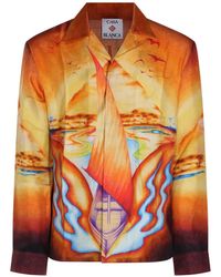 CASABLANCA - Graphic-Print Silk Shirt - Lyst