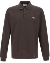 Lacoste - Long-Sleeve Ribbed-Collar Polo Shirt - Lyst