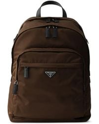 Prada - Re-Nylon And Saffiano Leather Backpack - Lyst