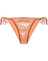 DIESEL - Side-Tie Metallic Bikini Bottoms - Lyst