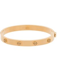 Tory Burch - Bracciale Rigido Con Logo - Lyst