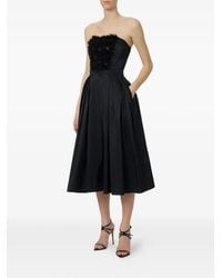 Elisabetta Franchi - Embroidered Floral-Appliqué Midi Dress - Lyst