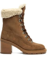 Casadei - Lace-Up Shearling Boots - Lyst