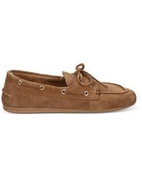POSA - Lace-Up Suede Loafers - Lyst