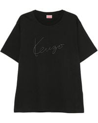 KENZO - Logo-Embroidered T-Shirt - Lyst