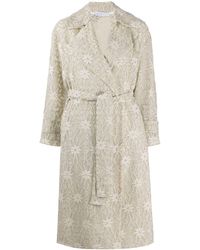 Harris Wharf London Gabardina con bordado floral - Neutro