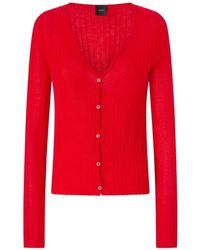 Pinko - Ribbed Cardigan With Buttons - Lyst