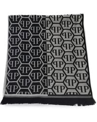 Philipp Plein - Logo-Monogram Fringed Scarf - Lyst