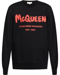 Alexander McQueen - Sweat en coton à logo imprimé - Lyst