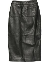 Eric Bompard - Leren Midi-Rok - Lyst
