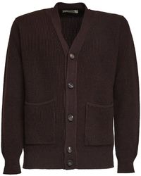 FILIPPO DE LAURENTIIS - Ribbed-Knit V-Neck Cardigan - Lyst