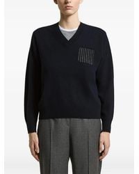 Peserico - Bead-Embellished V-Neck Jumper - Lyst