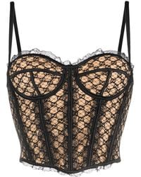 Gucci - Gg Supreme Bustier Top - Lyst