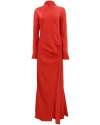 LAPOINTE - Ruched Satin Gown Dress - Lyst